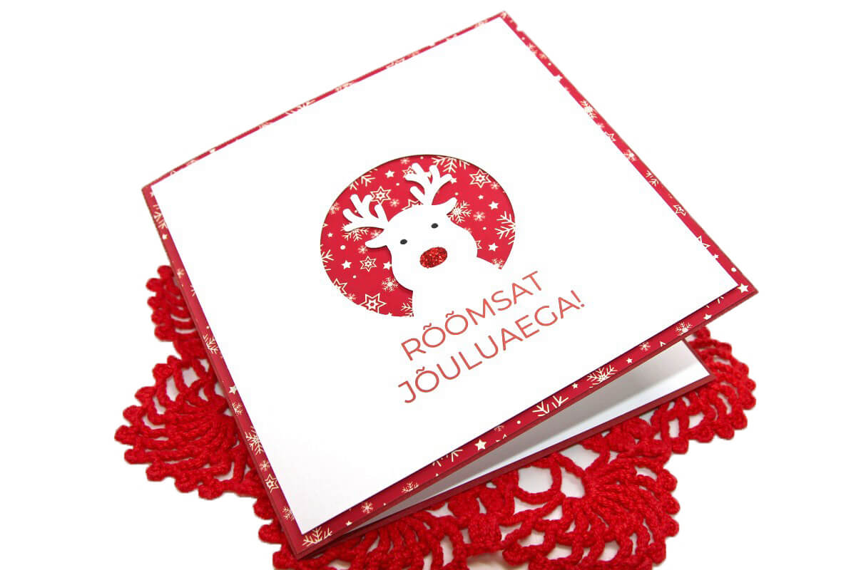 Jõulukaart põhjapõdraga